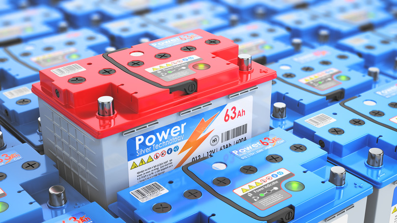 Generator battery in a pile of other batteries