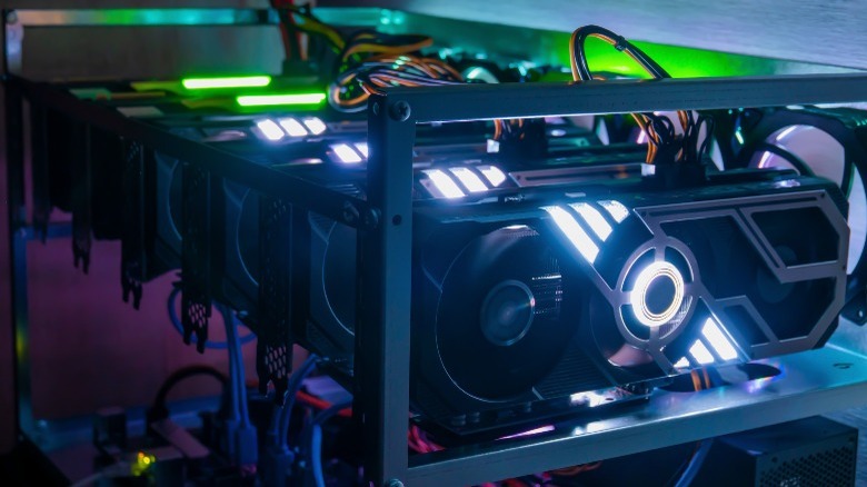 Mining computer with many graphics cards