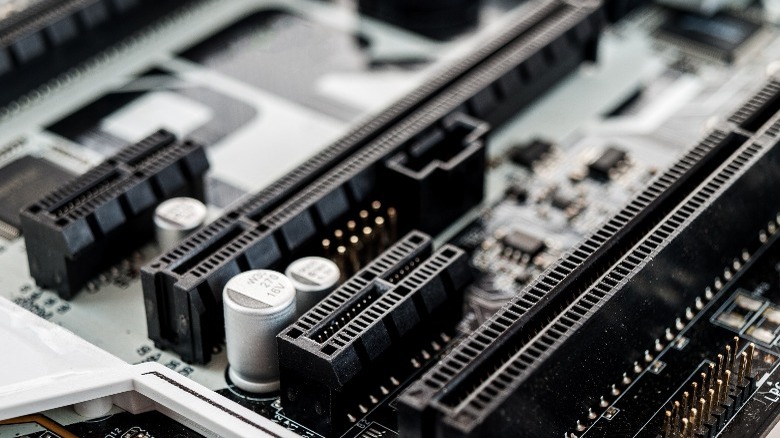 PCIe slot on a motherboard