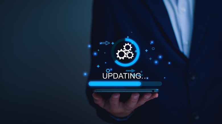 Digital depiction of a device updating