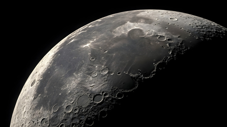 A view of the Moon's surface.