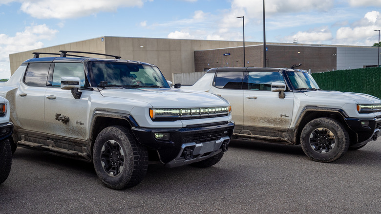 2021 GMC Hummer EVs parked