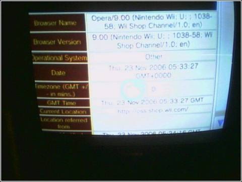 Wii Opera 9.0 browser