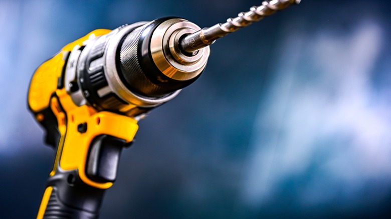 A closeup of a generic cordless drill.