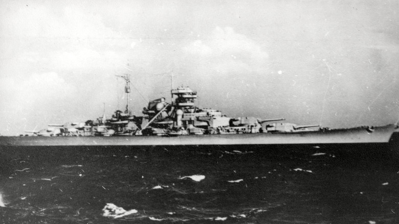 Battleship Bismarck on the Atlantic Ocean