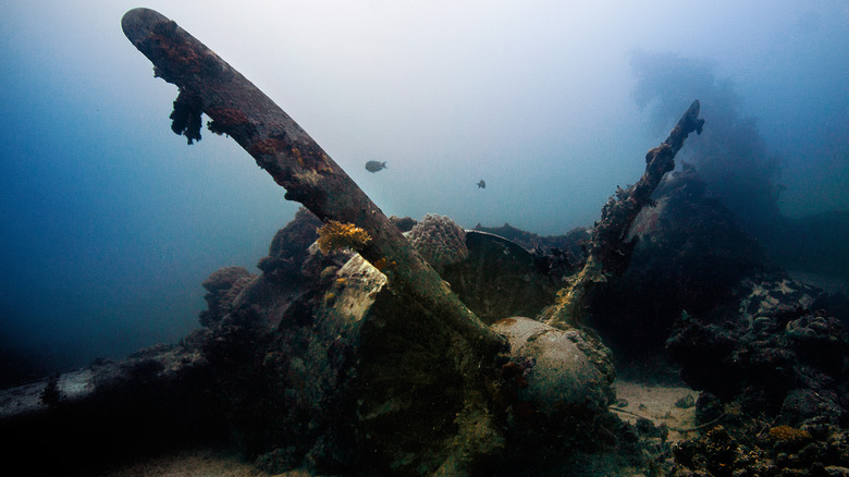 Underwater shipwreck in Truk Lagoon