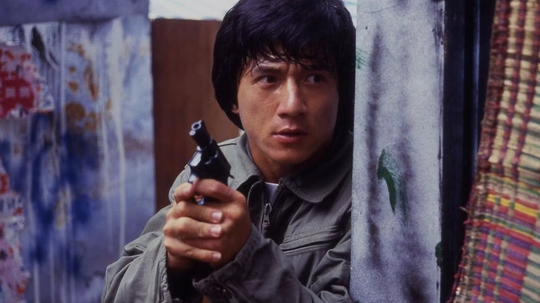 Jackie Chan in a still from the 1985 film Police Story