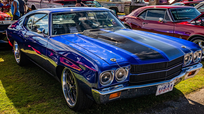 Grill badge on a Chevelle SS 396