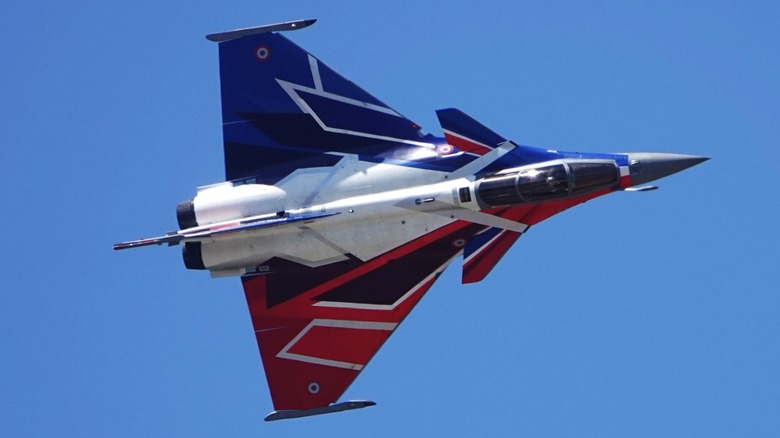 A Dassault Rafale flying at the 2025 Paris Air Show