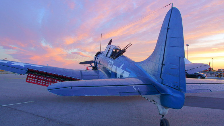Douglas SBD Dauntless Dive Bomber on runway