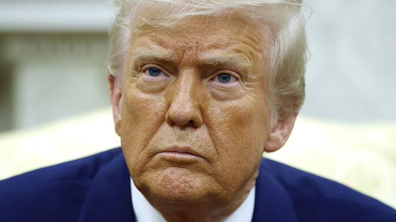 Trump frowning