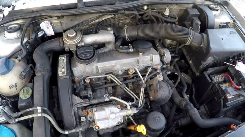 Volkswagen 1.9 TDI Engine with hood open