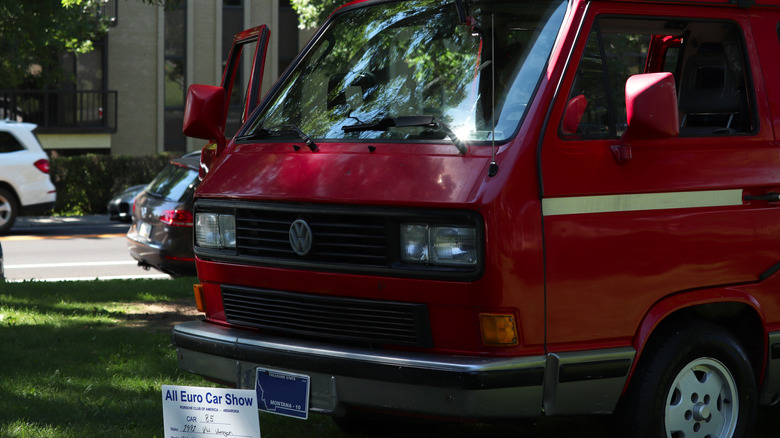 red VW Vanagon