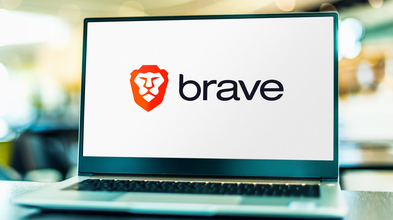 Brave browser splash screen on a laptop