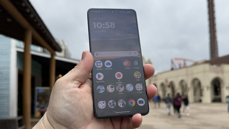 Moto G Stylus (2025) in a man's hand