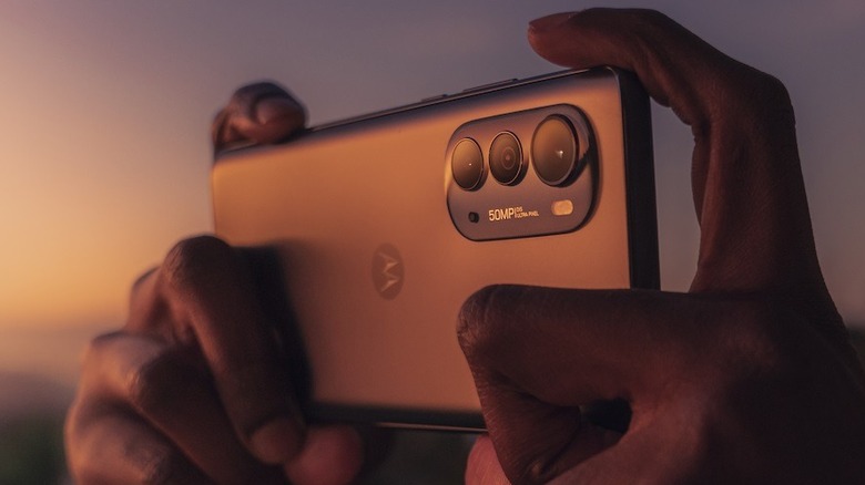 Man using Motorola Edge 2022