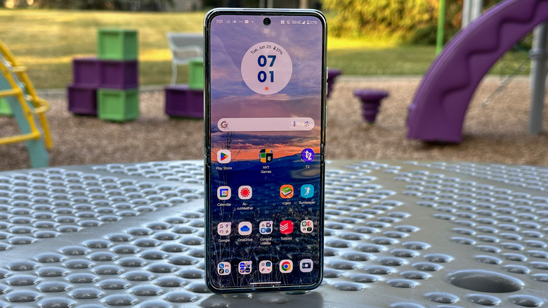Razr Plus on a table