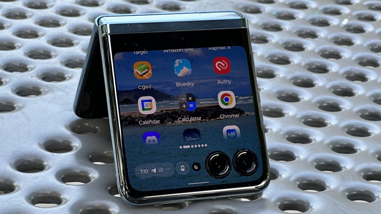 Razr Plus on a table