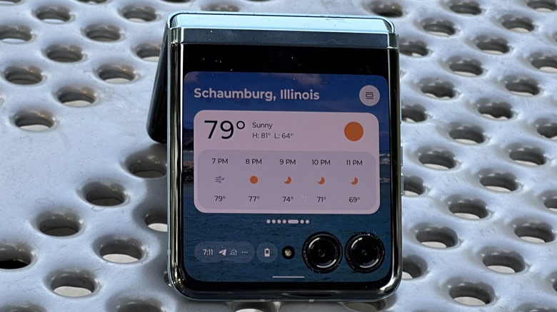 Razr Plus on a table