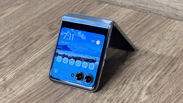 Razr Plus on a table