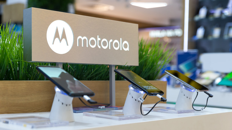 Moto smartphones store display