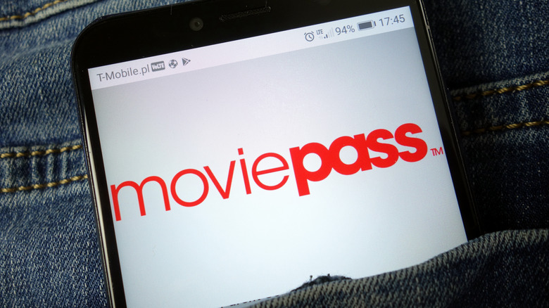 MoviePass logo smartphone