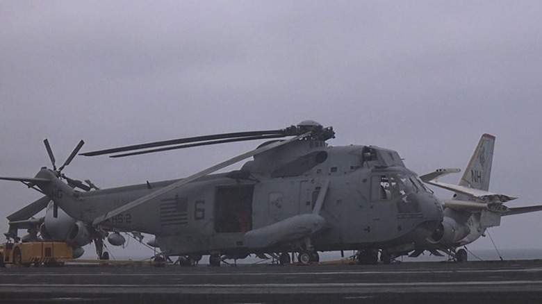 Aircraft taking off from aircraft carrier