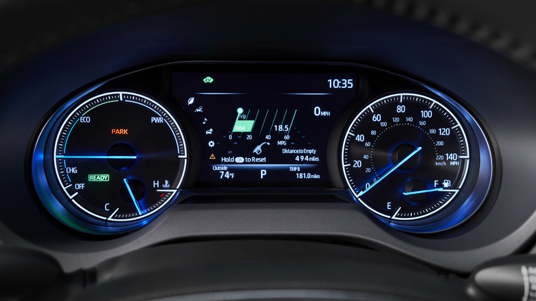 2021 Toyota Venza dashboard showing the digital instrument cluster
