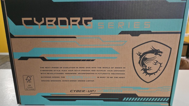 The box for the MSI Cyborg 15 Max
