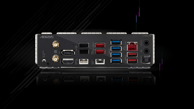 Gigabyte Aorus Master X870E motherboard rear I/O panel