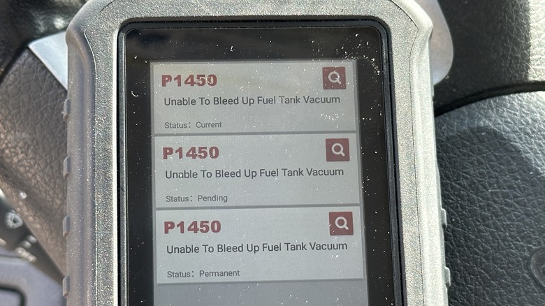 scanner displaying codes