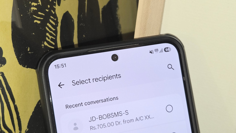 The share menu on the Google Messages app on Android