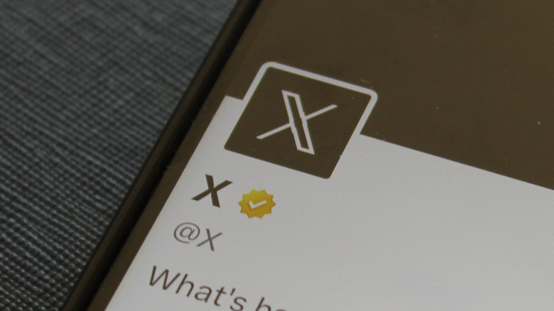 X app on a phone. 