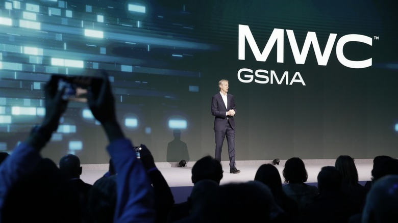 A keynote session at MWC from 2023