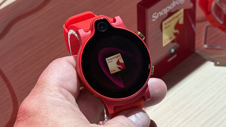 Man holding a smart watch