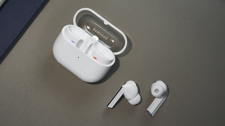 Samsung Galaxy Buds3 Pro alongside charging case