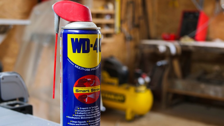 can of WD-40 in garage