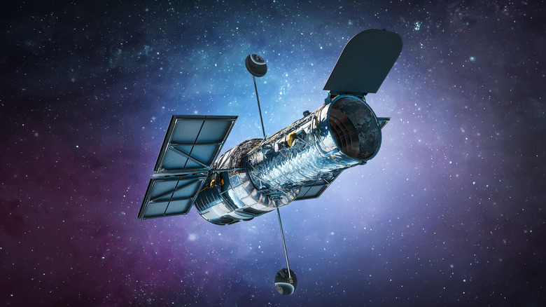 Hubble telescope in space
