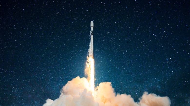 rocket being launched into space