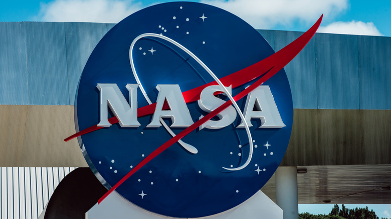 NASA logo sign on building