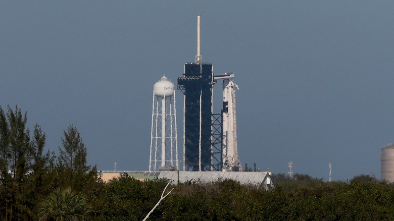 Falcon9 and Dragon Spacecraft launch pad