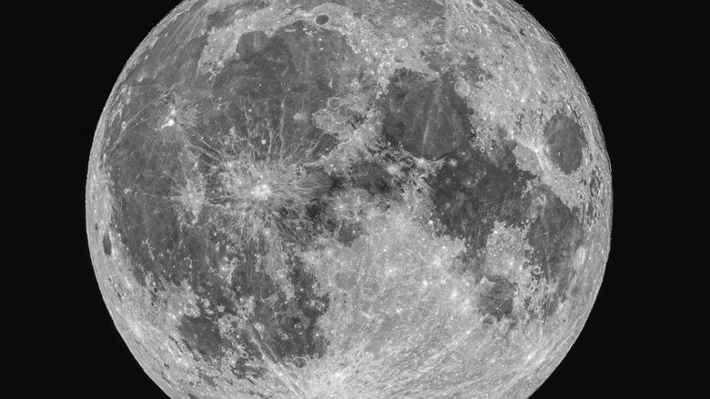 Close-up view of the moon's surface.