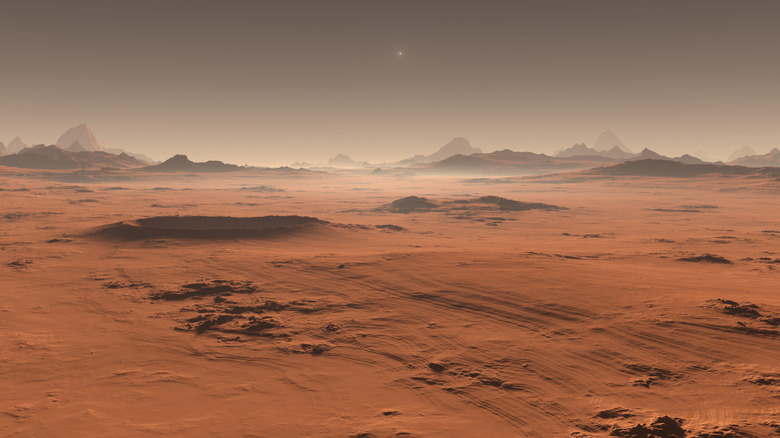 The landscape of Mars.