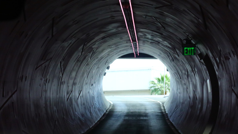 Interior of Boring Co. hyperloop tunnel