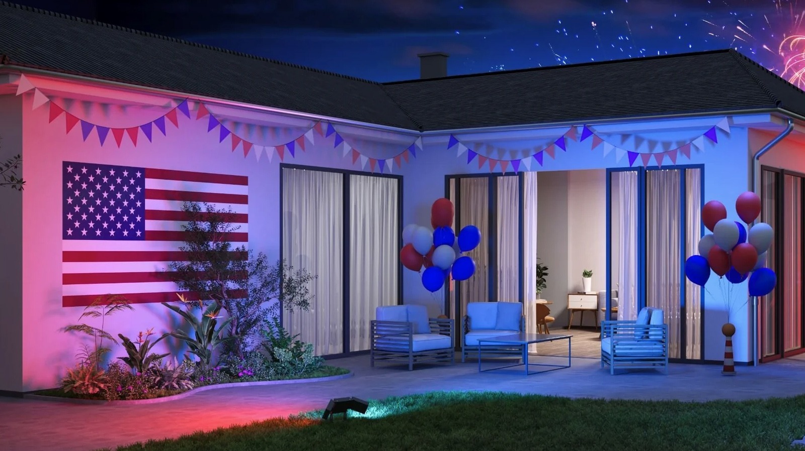 Govee Outdoor Lights Set, Includes Curtain Lights, String