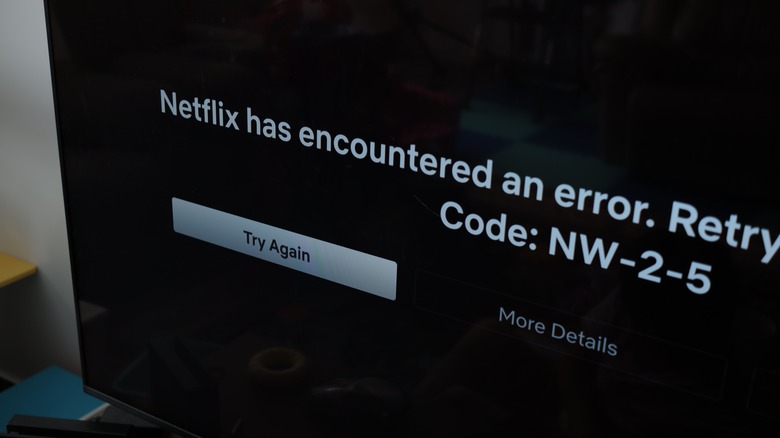 Netflix error code NW-2-5 on TV