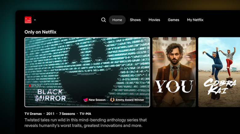 TV showing Netflix programs Only on Netflix