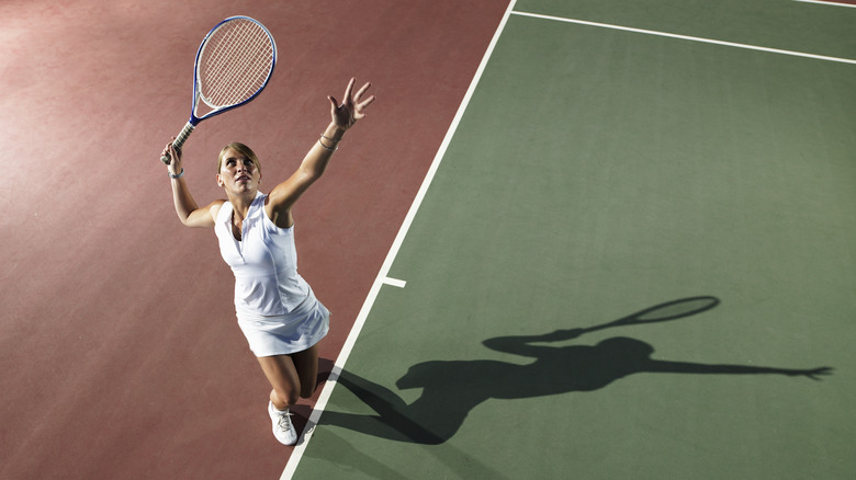 Woman playing tennis
