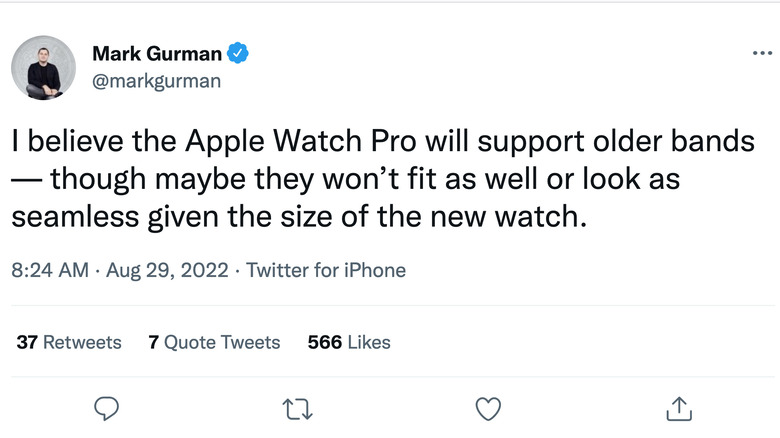 Tweet Mark Gurman screenshot