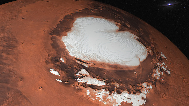 Ice crater on Mars